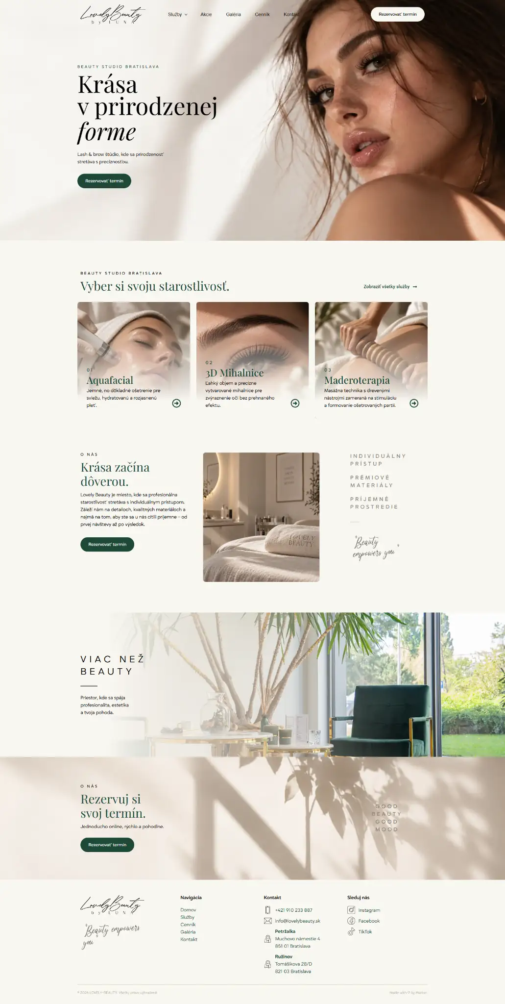 Full Lovely Beauty homepage on desktop
