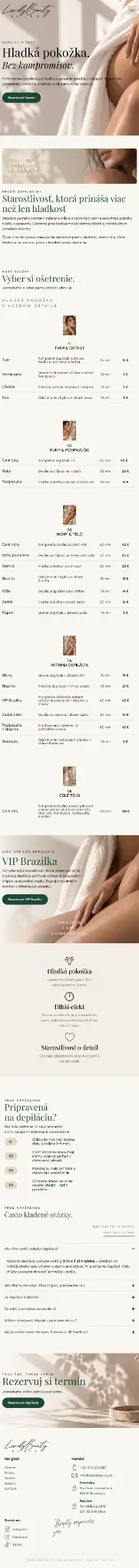 Full Lovely Beauty homepage on mobile