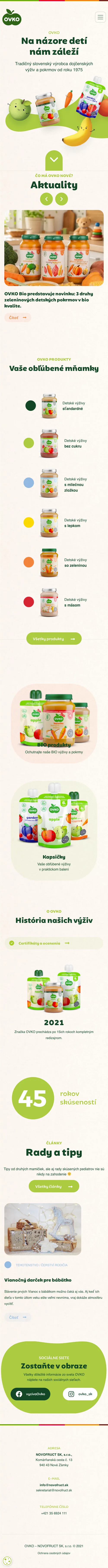 Full OVKO homepage on mobile