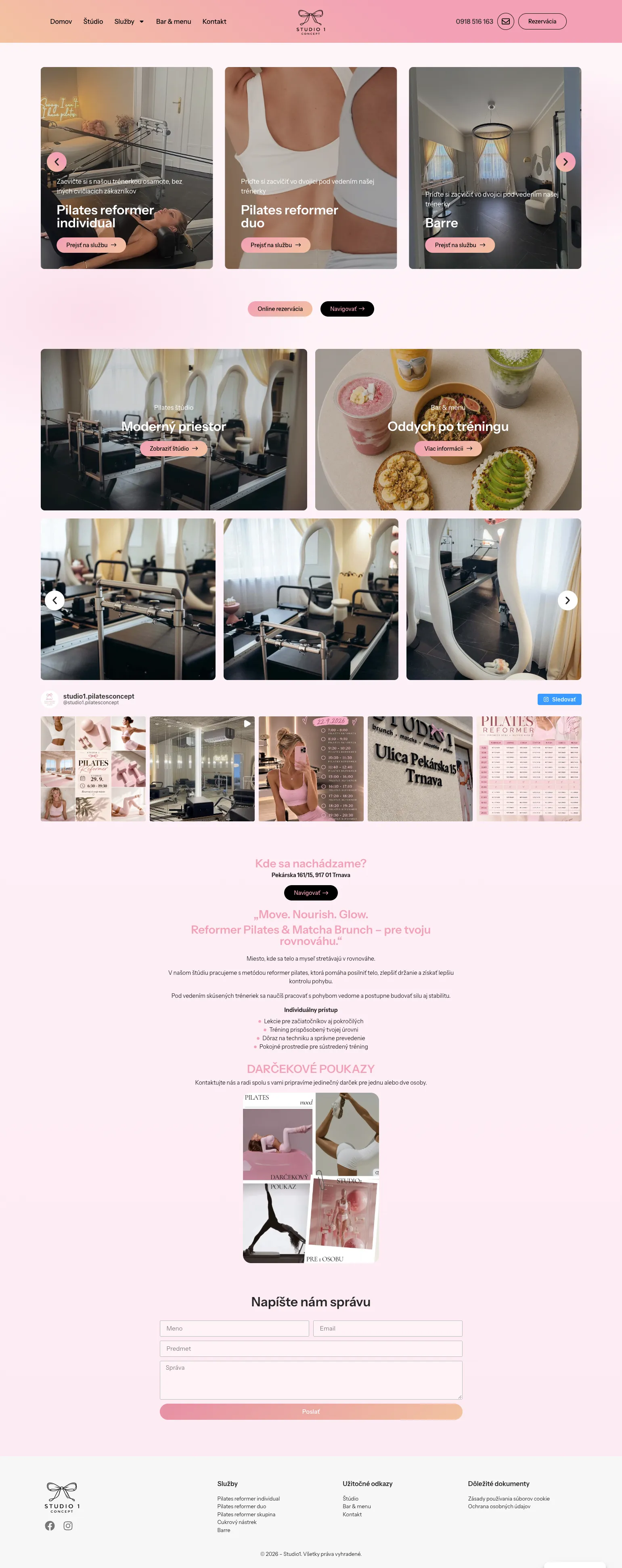Full Studio 1 Concept homepage on desktop